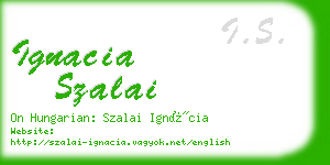 ignacia szalai business card